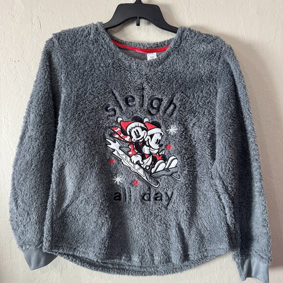 Disney Sweaters - Plush Mickey and Minnie Pull-over Crew Sweatshirt Size XL